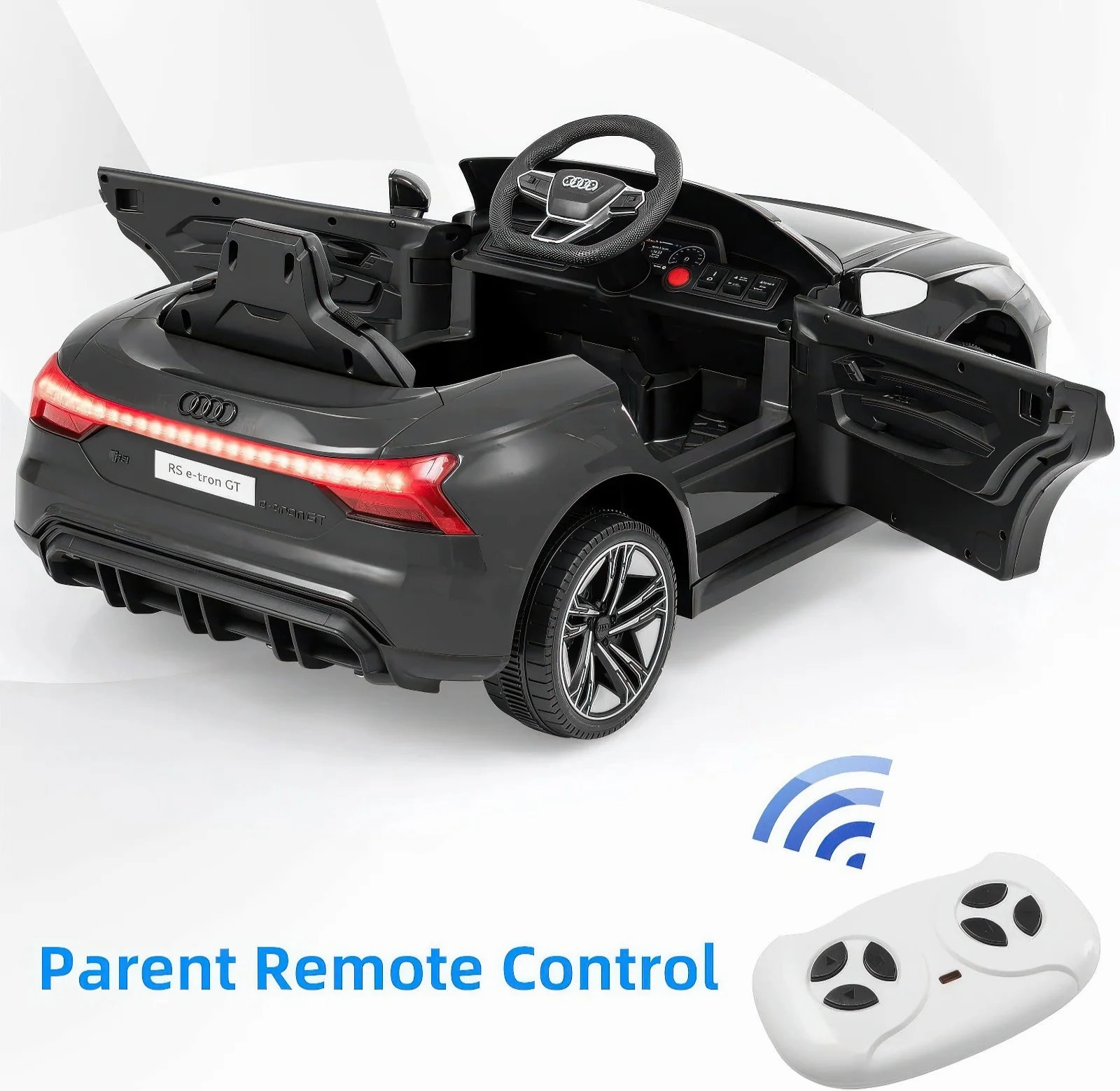 Audi e-tron GT Mythos 12v Battery Ride-on Car - Black