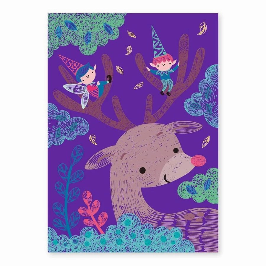 Avenir - A5 Scratch Book Elves In The Garden