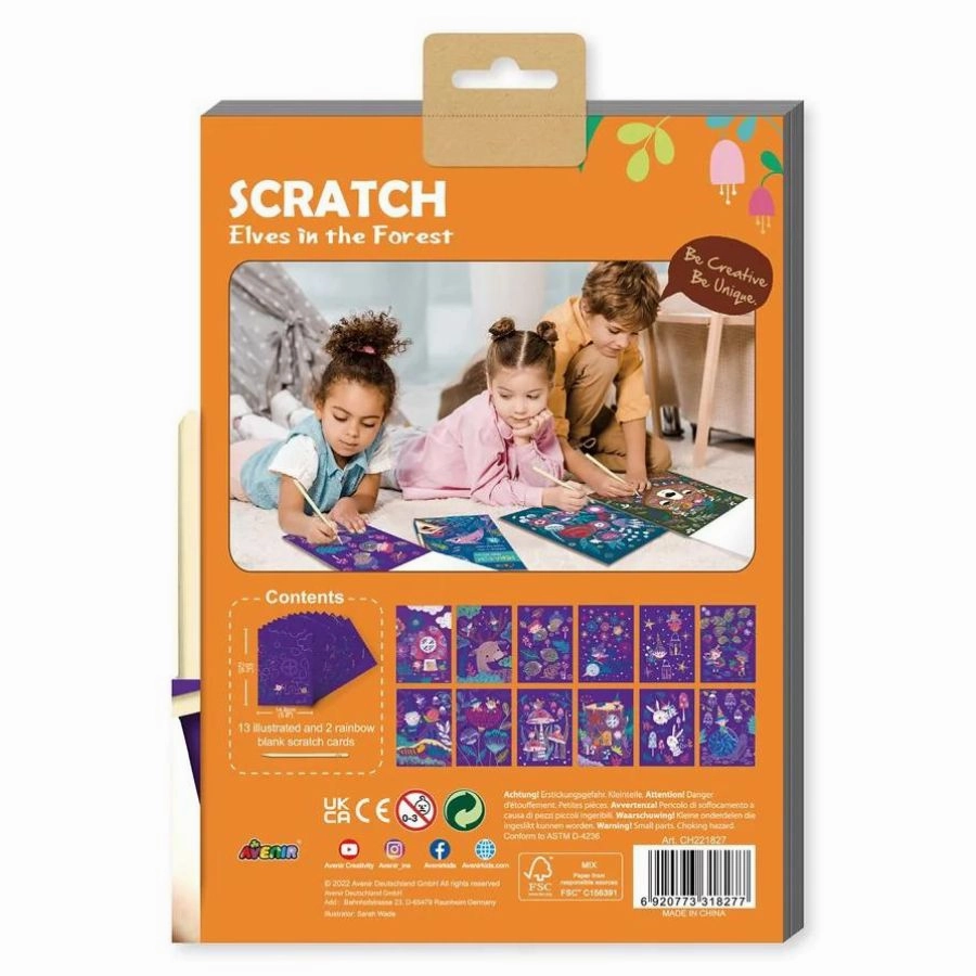 Avenir - A5 Scratch Book Elves In The Garden