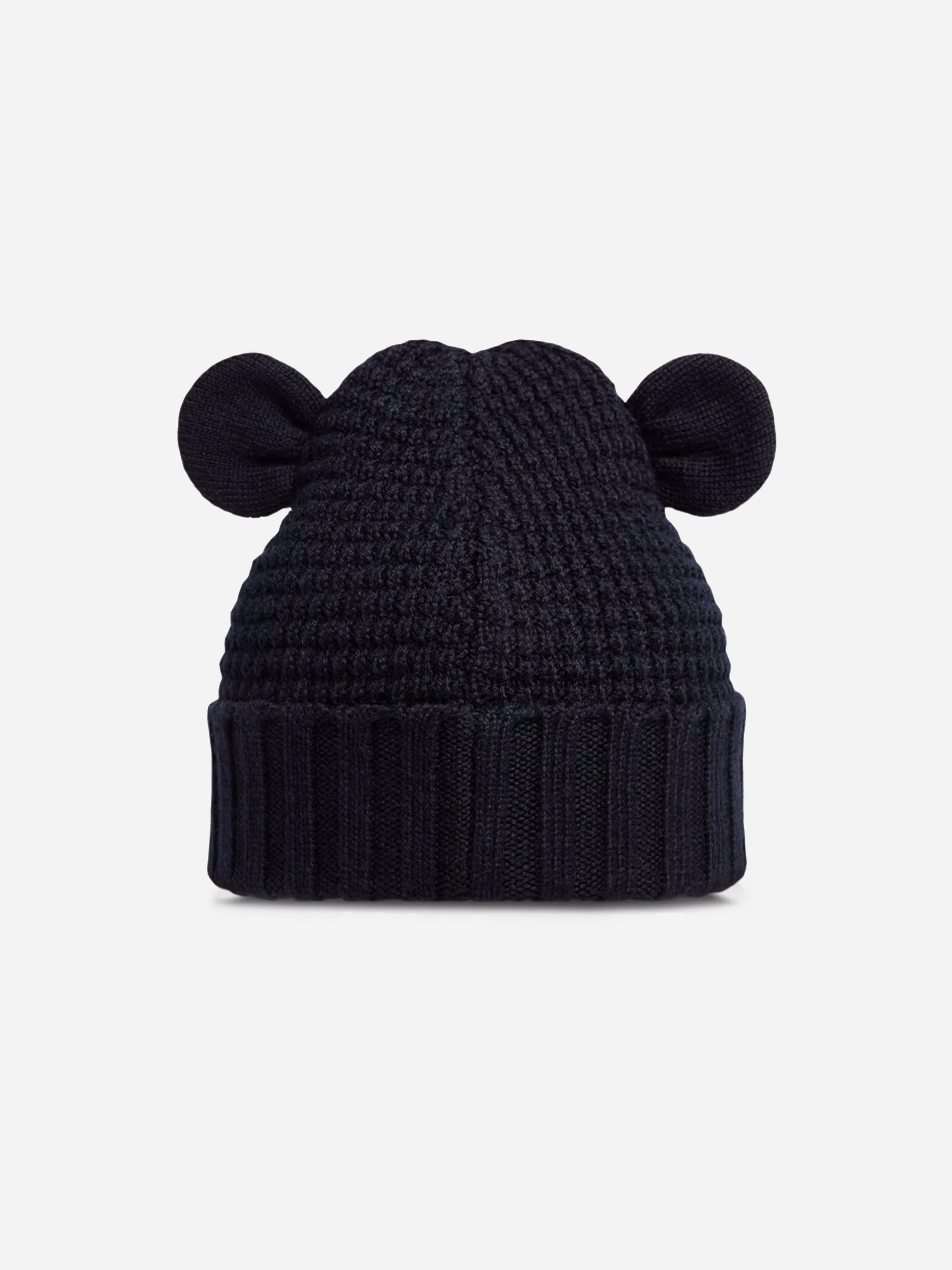 Baby Beanie Hat with Ears in Navy