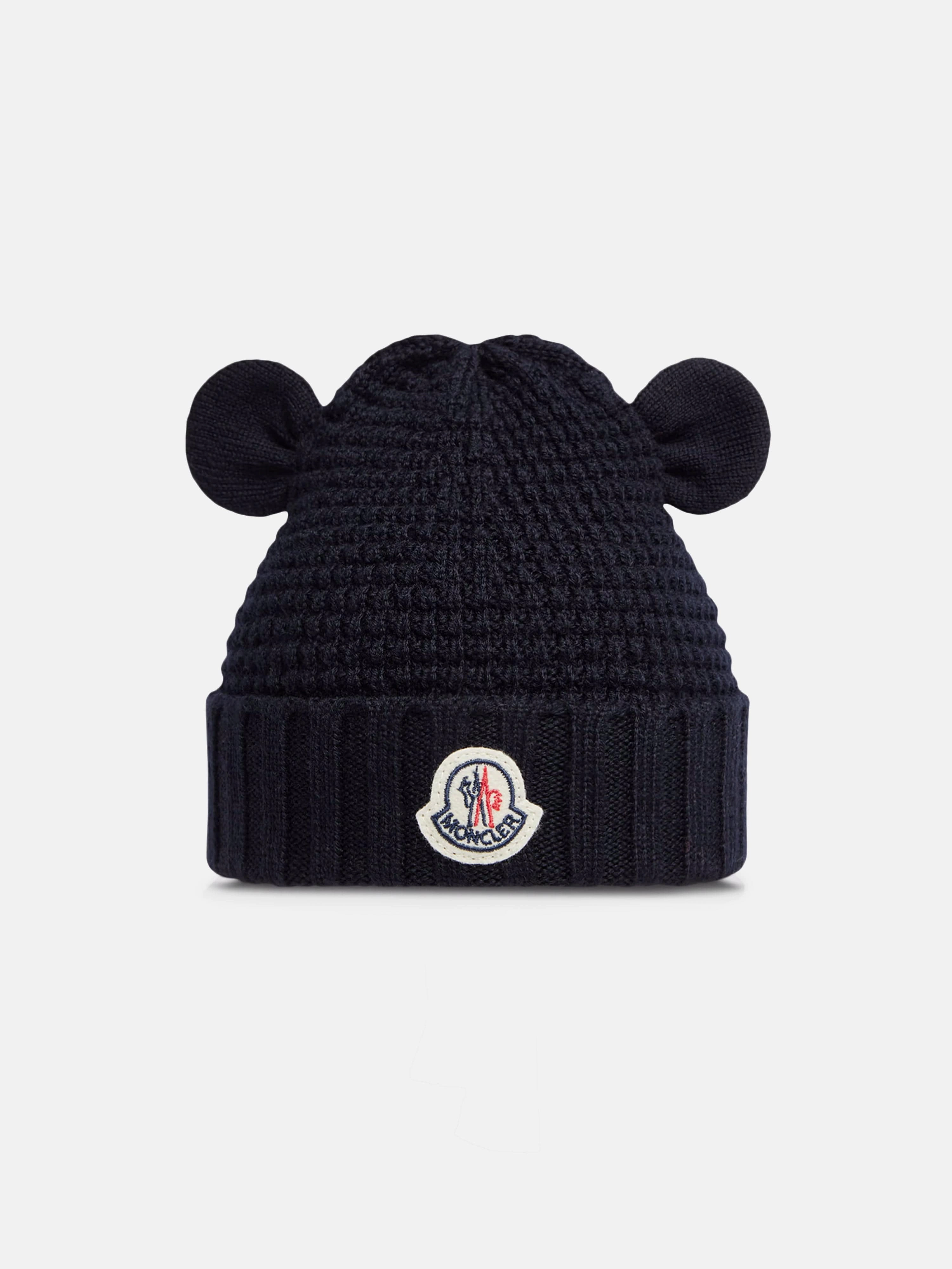 Baby Beanie Hat with Ears in Navy