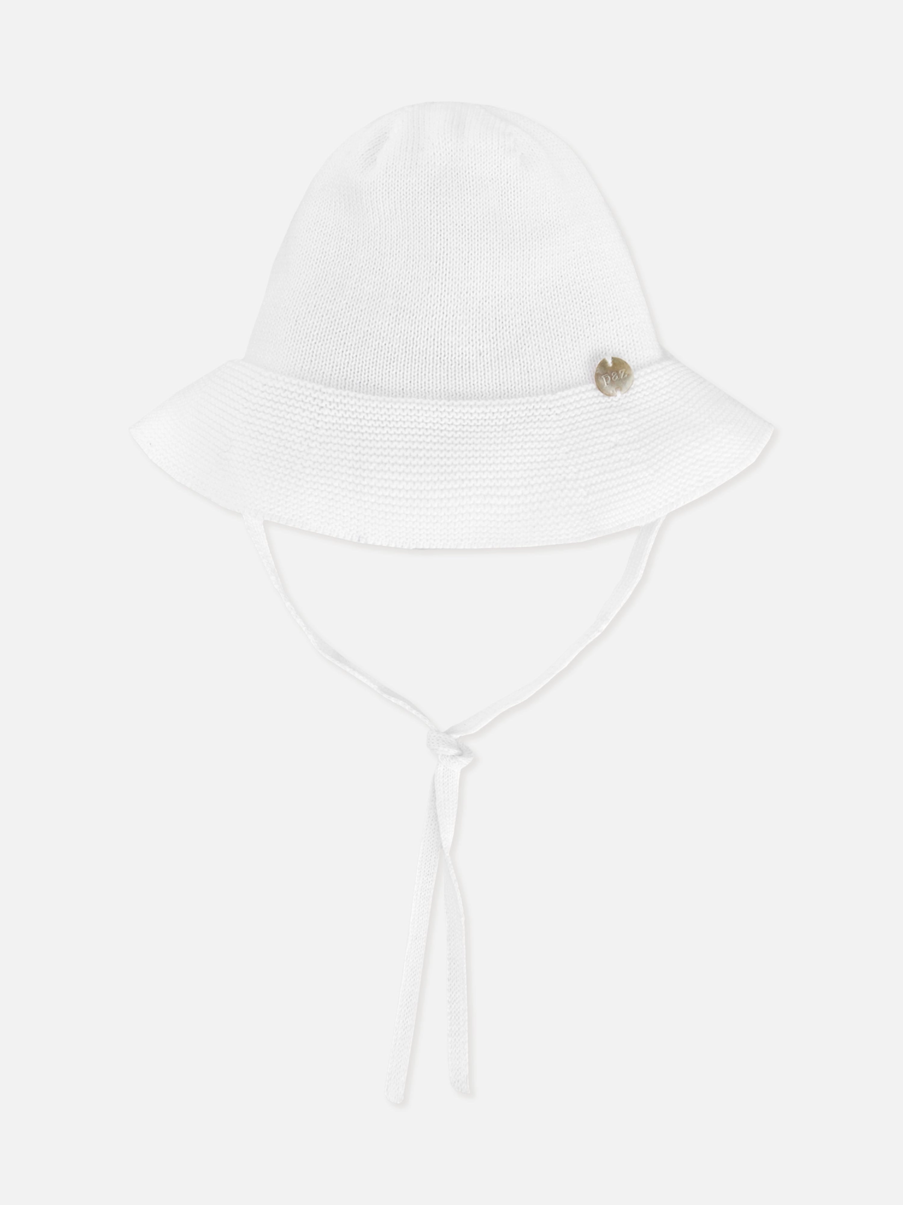Baby Girls Cotton Hat in White