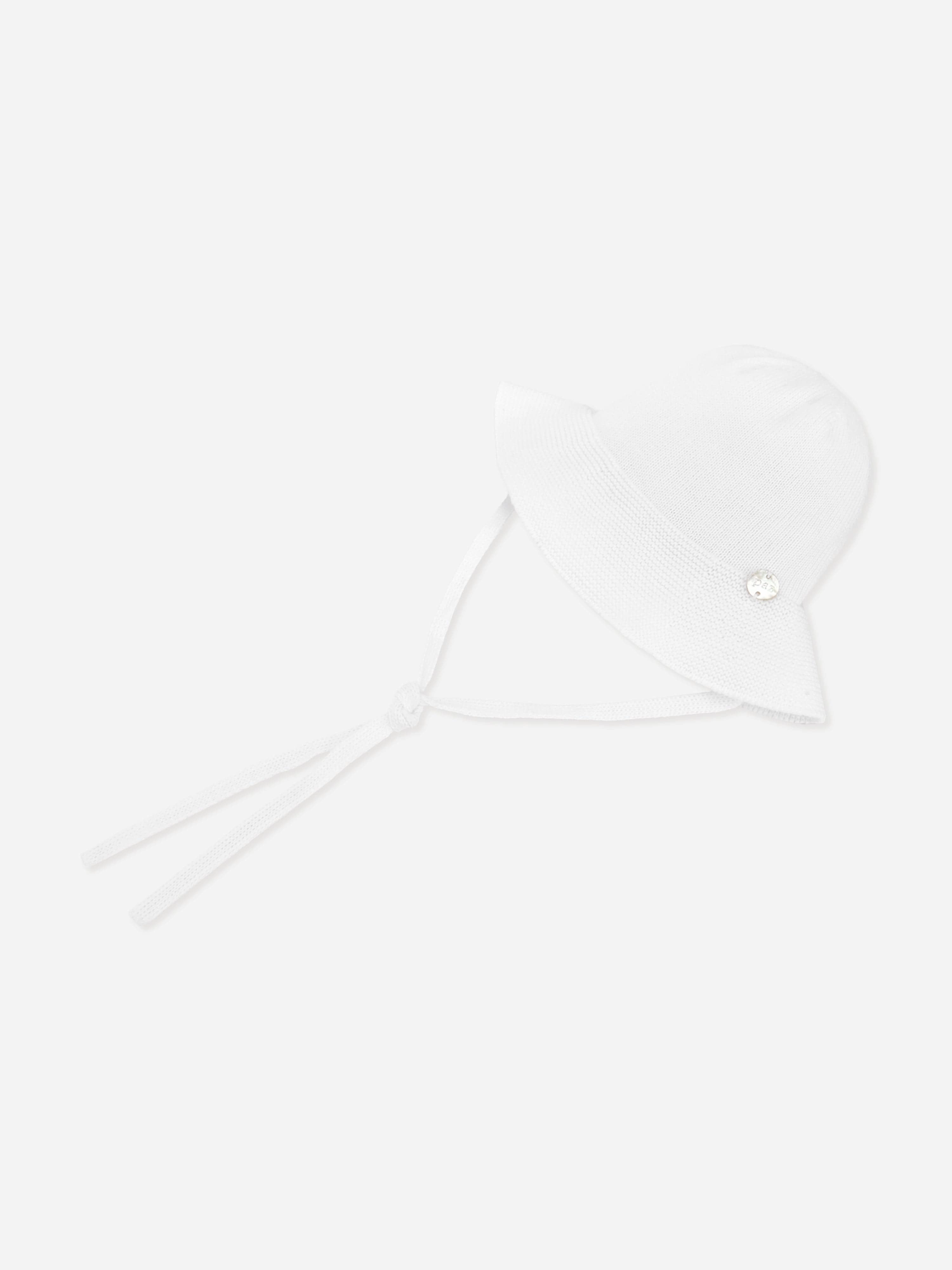 Baby Girls Cotton Hat in White