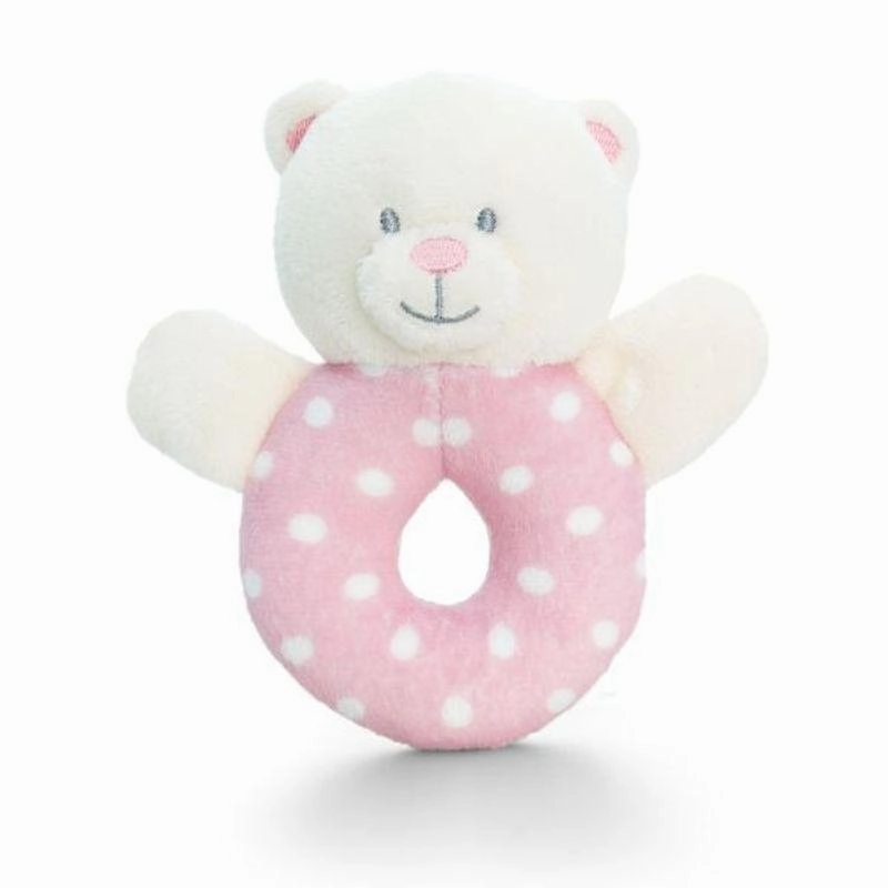 Baby Keel SN0769 Baby Bear Ring Rattle 12cm - Girl