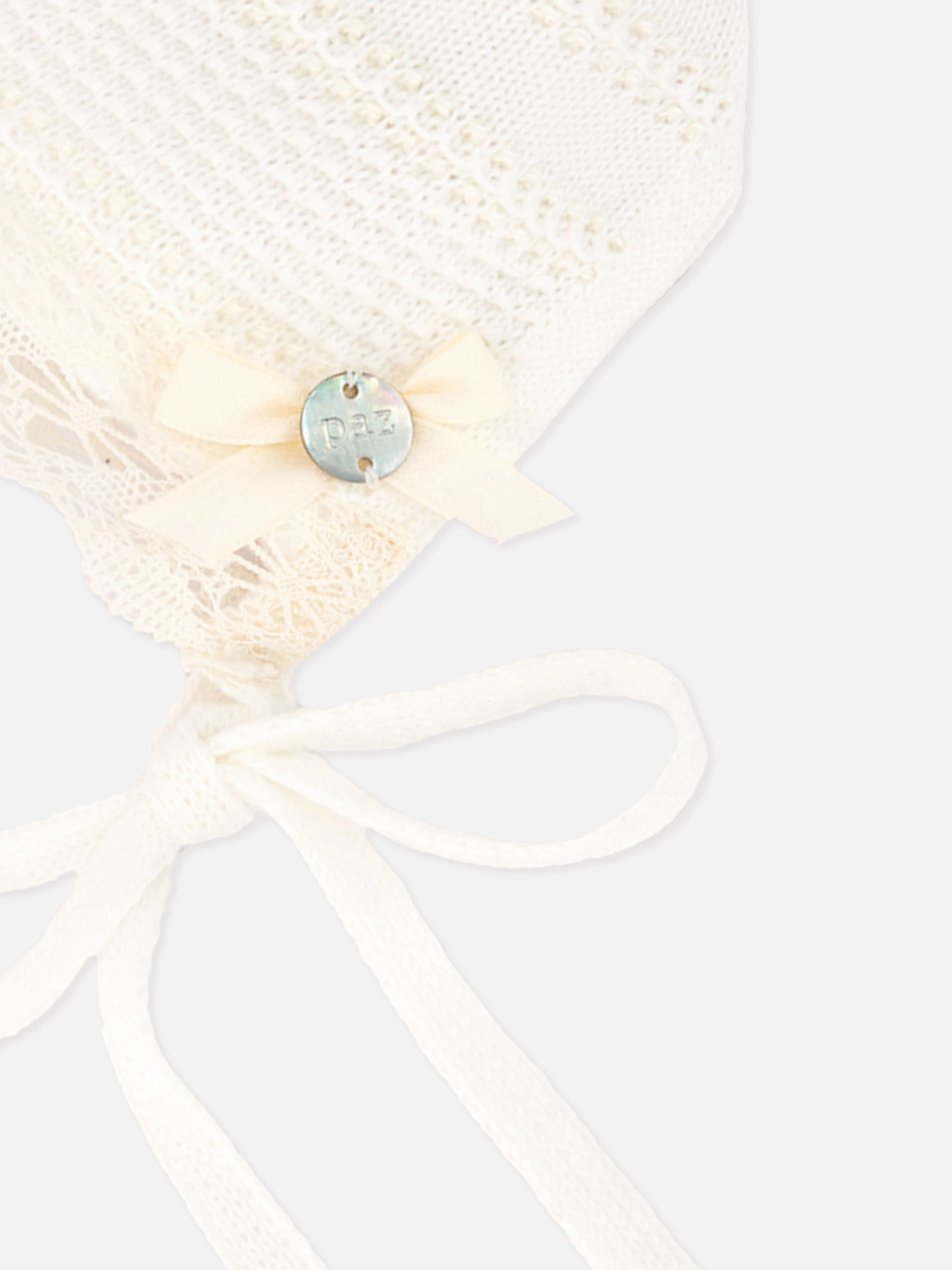 Baby Lace Trimmed Bonnet in Ivory
