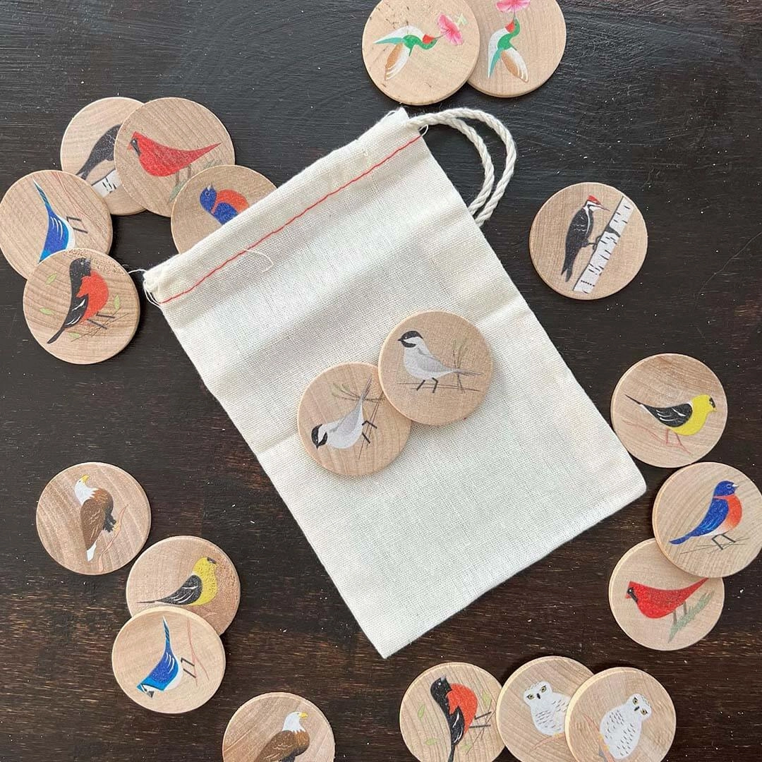 Backyard Birds Wooden Memory Game
