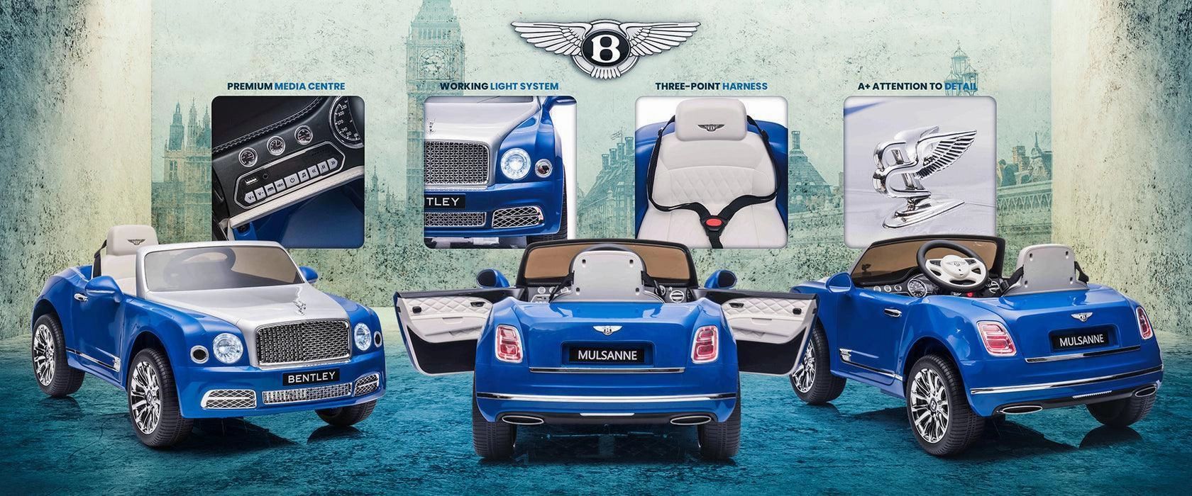 Bentley Mulsanne 12V Battery Ride-on Car - Blue