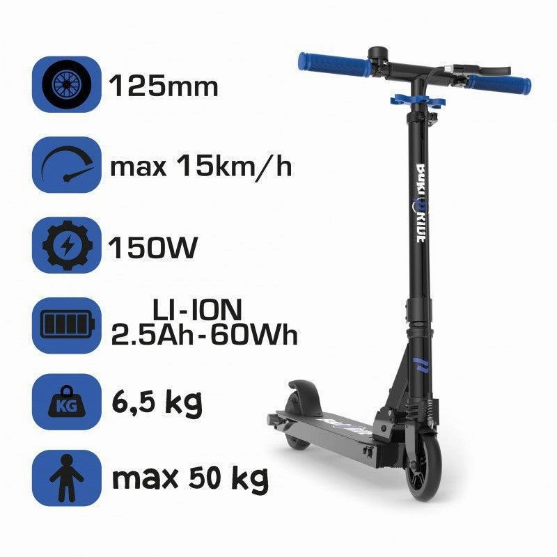 BUKI France Electric Battery Powered Scooter 125mm - Blue