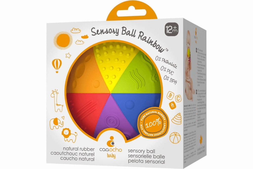 Caaocho Rainbow Sensory Ball - Made from Natural Rubber