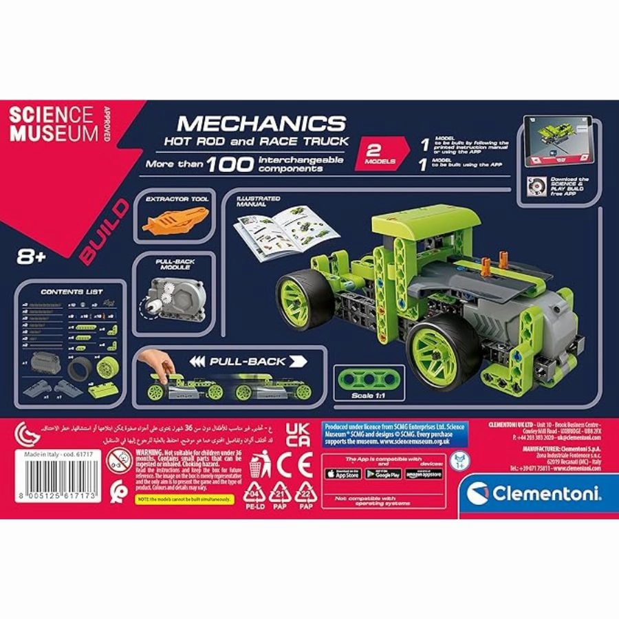 Clementoni - Science Museum Build Mechanics: Hot Rod and Race Truck