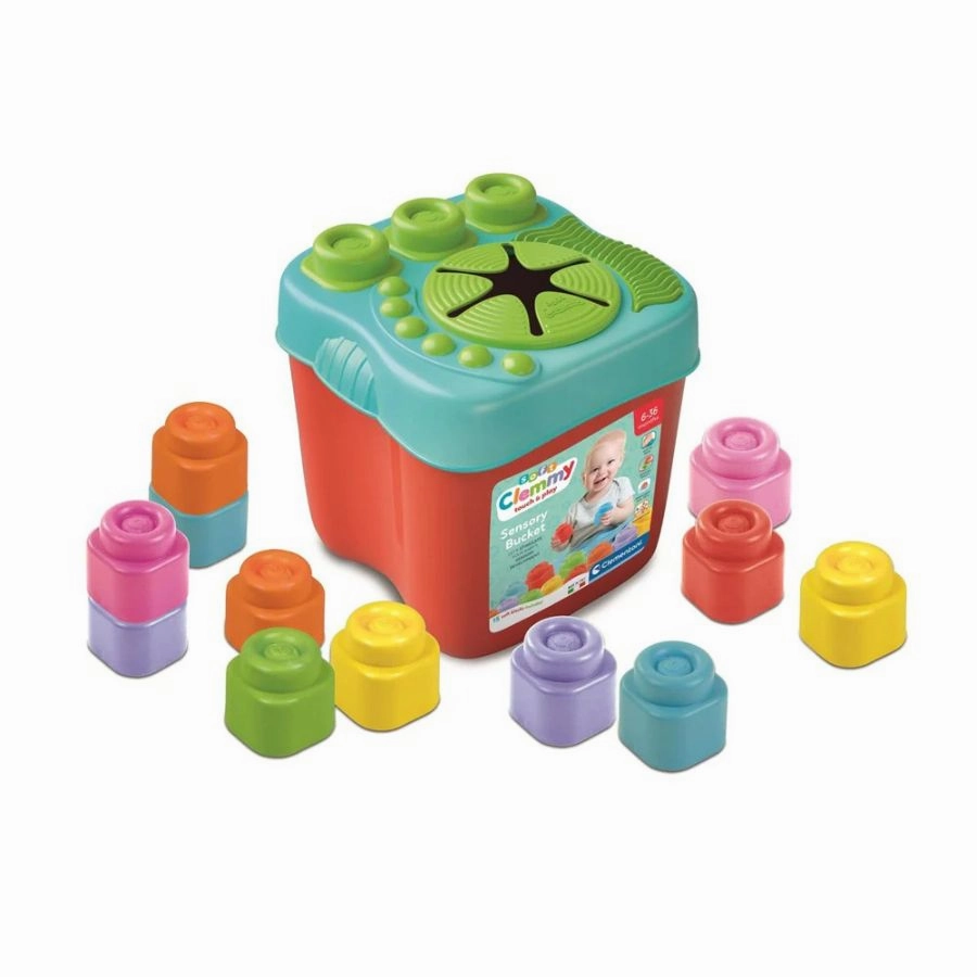 Clementoni - Soft Clemmy Touch and Play: Sensory Bucket 15 pieces