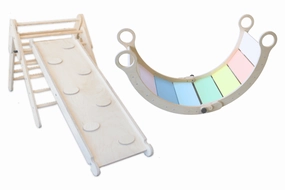 Climbing Bundle #2 - Waldorf Rocker   Montessori Climbing Triangle   Ramp