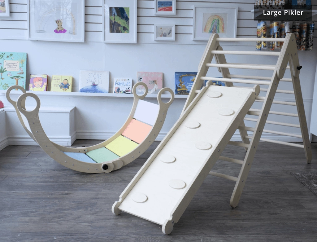 Climbing Bundle #2 - Waldorf Rocker   Montessori Climbing Triangle   Ramp