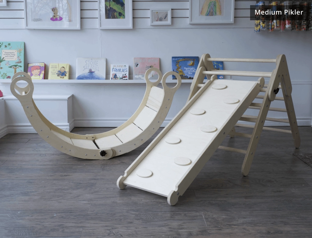 Climbing Bundle #2 - Waldorf Rocker   Montessori Climbing Triangle   Ramp