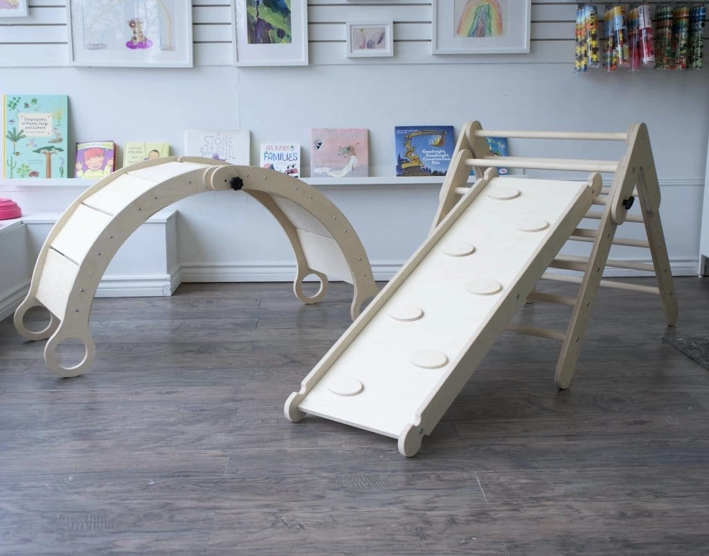 Climbing Bundle #2 - Waldorf Rocker   Montessori Climbing Triangle   Ramp