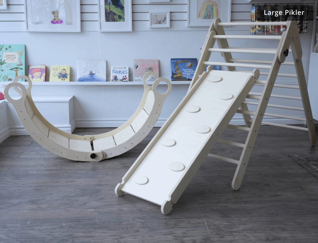 Climbing Bundle #2 - Waldorf Rocker   Montessori Climbing Triangle   Ramp