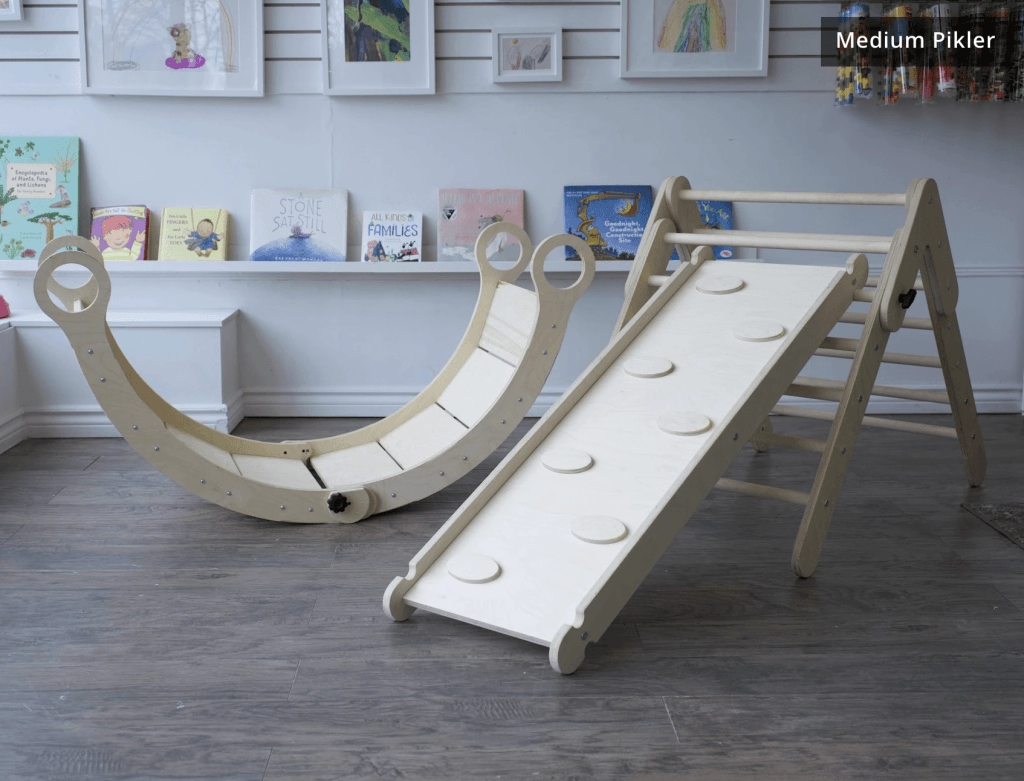 Climbing Bundle #2 - Waldorf Rocker   Montessori Climbing Triangle   Ramp
