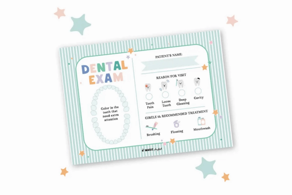 Dentist Pretend Play Notepad