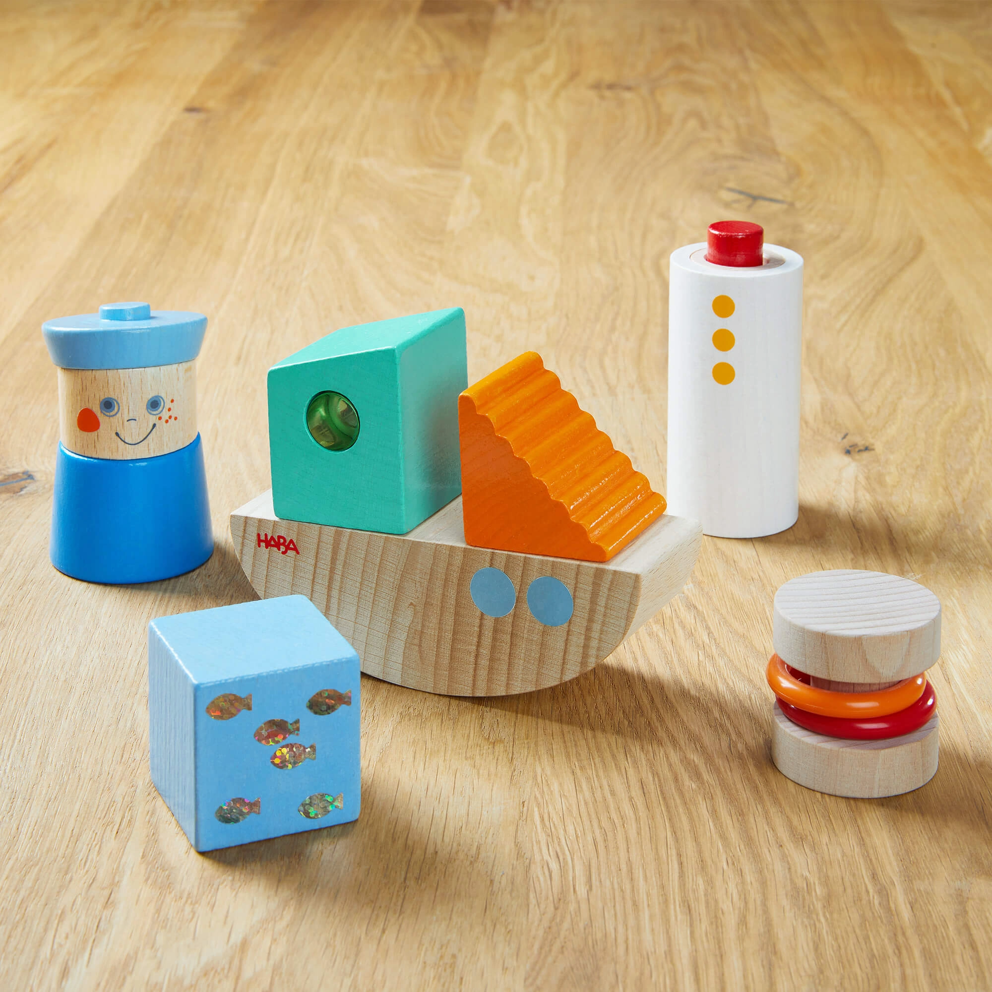 Discovery Boat Wooden Building Blocks