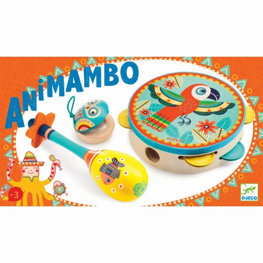Djeco - Animambo Wooden Set Of 3 Music Instruments