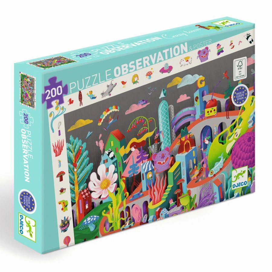 Djeco - Crazy Town 200 piece Observation Puzzle