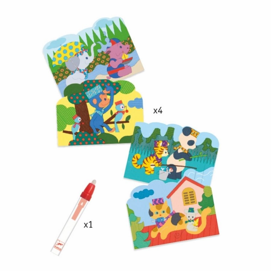Djeco - Hidden Outside Water Colouring for Toddlers