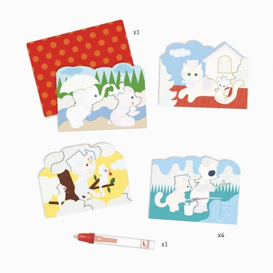 Djeco - Hidden Outside Water Colouring for Toddlers