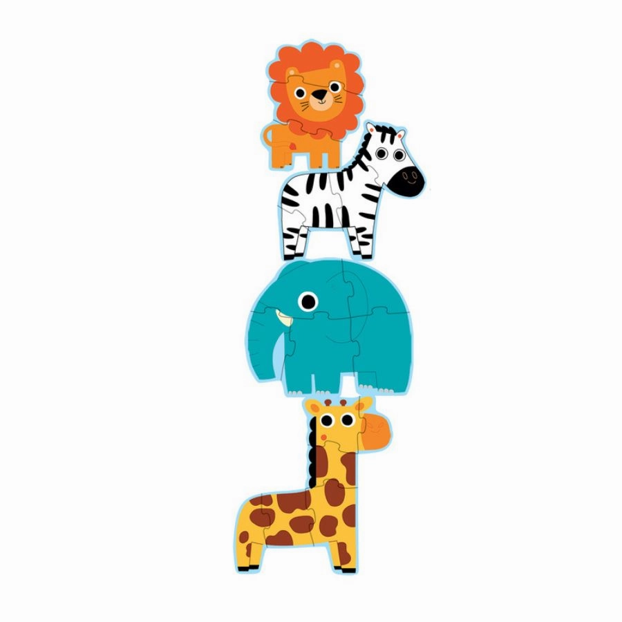 Djeco - Jungle 3,4,5,6 pieces Giant Puzzle for Toddlers