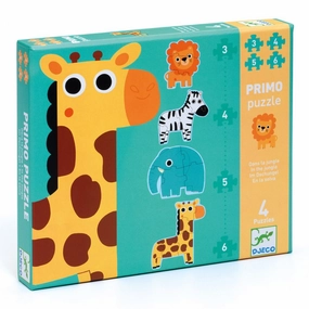 Djeco - Jungle 3,4,5,6 pieces Giant Puzzle for Toddlers