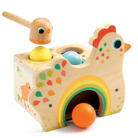 Djeco - Tap Tap Tapatou Chicken Wooden Toy for Toddlers