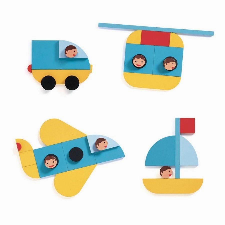 Djeco - Ze Geo Vroum Wooden Set