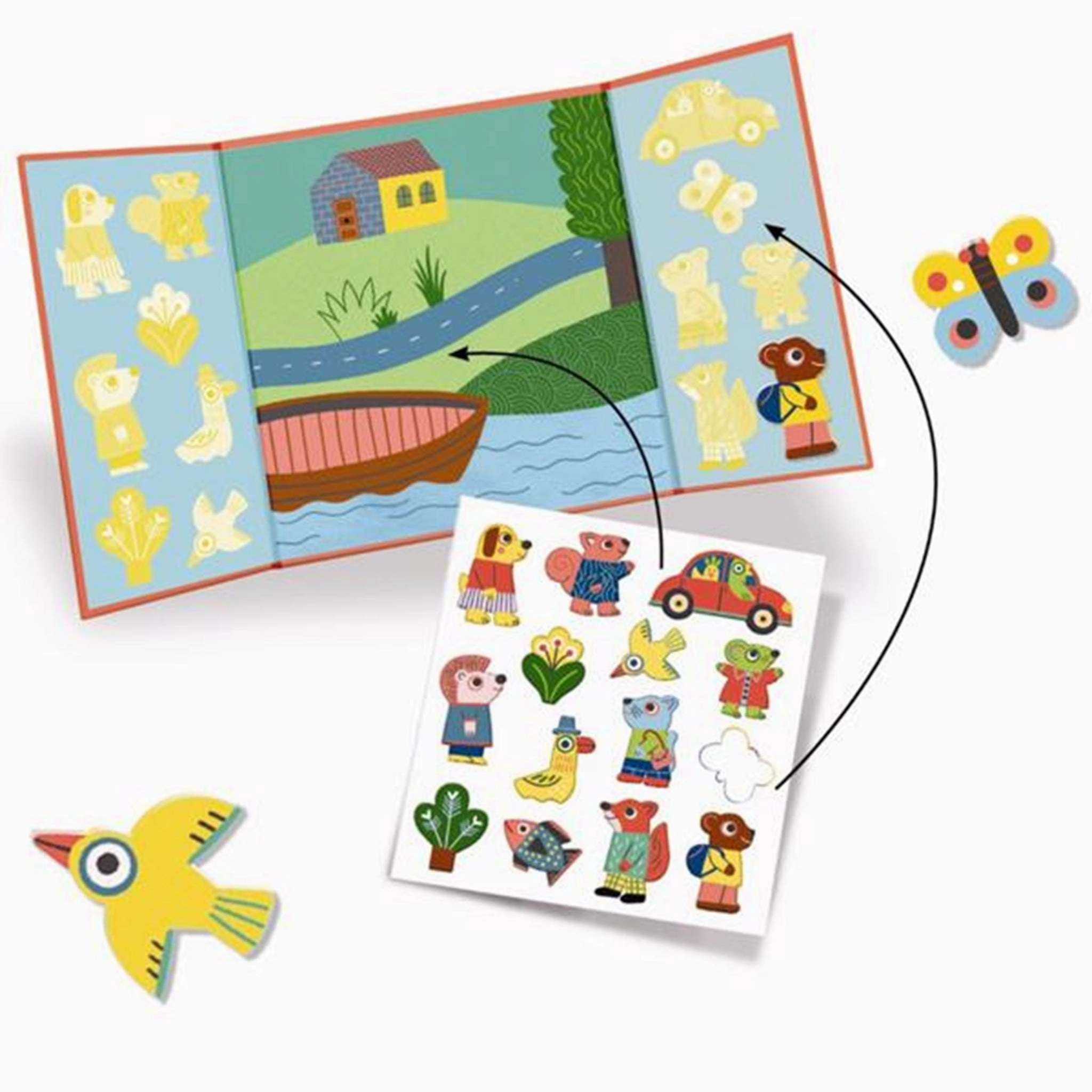 Djeco Stickers Reusable Animals
