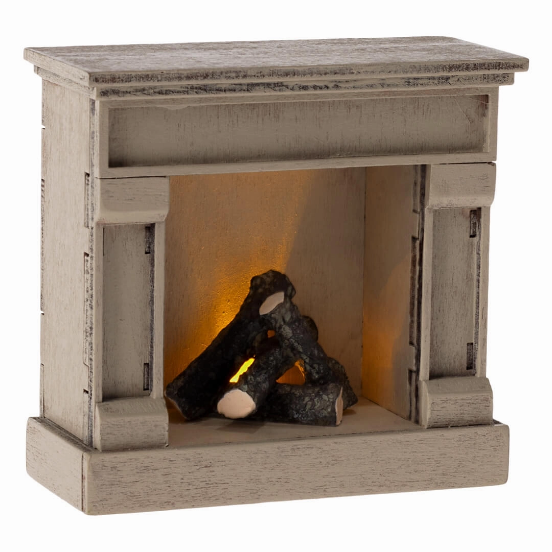 Dollhouse Off-White Vintage Fireplace