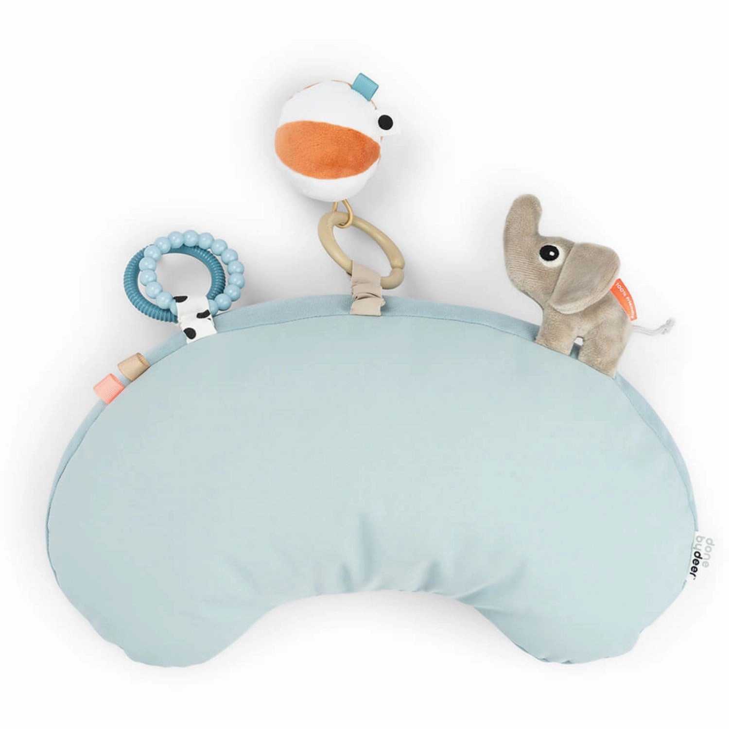 DonebyDeer Blue Tummy Time Activity Pillow Playground