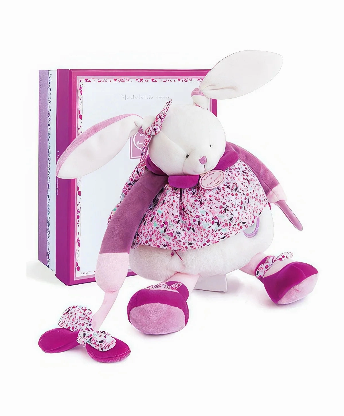 Doudou et Compagnie Cerise the Pink Rabbit Activity Soft Toy - 30 cm