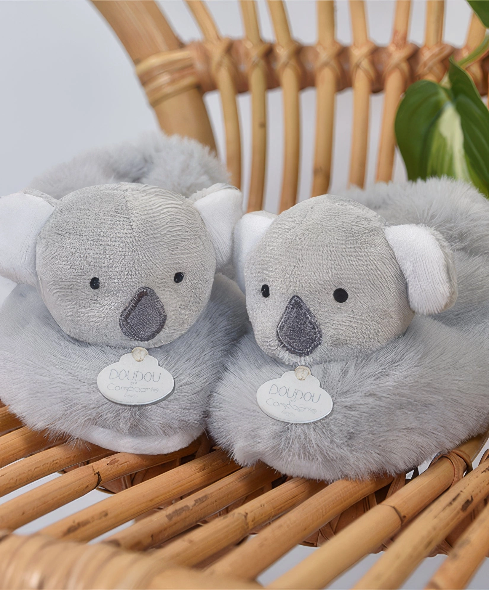 Doudou et Compagnie Unicef - Koala Plush Baby Slippers - 0-6 months