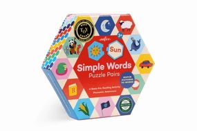 eeBoo Simple Words Hexagon Puzzle Pairs