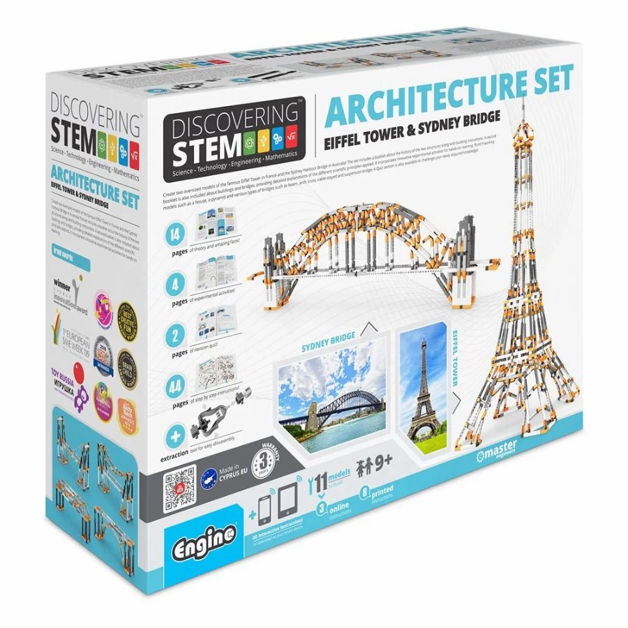 Engino - Discovering STEM Architecture Set: Eiffel Tower and Sydney Harbour Bridge