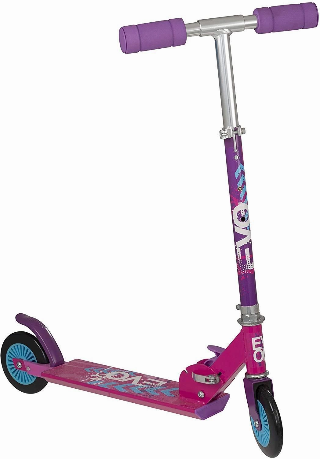 EVO Folding Inline Kids 2-Wheel Scooter - Pink