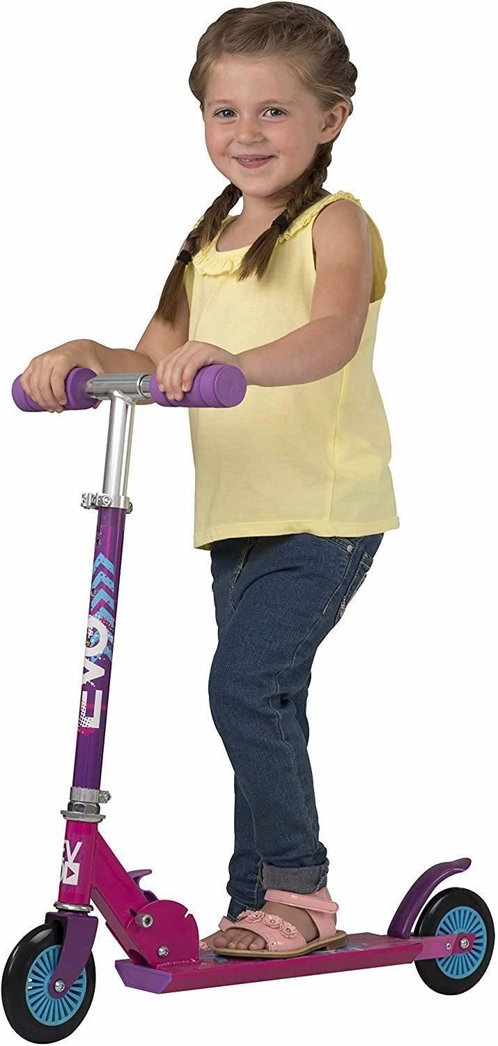 EVO Folding Inline Kids 2-Wheel Scooter - Pink