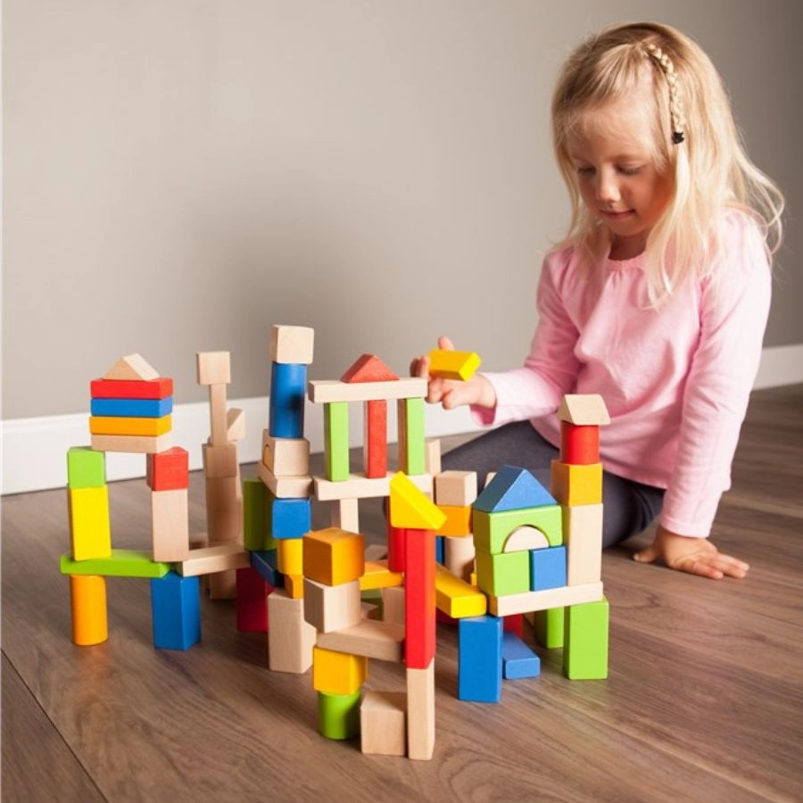 Fat Brain Toys Timberblocks 100 Piece Wooden Block Set