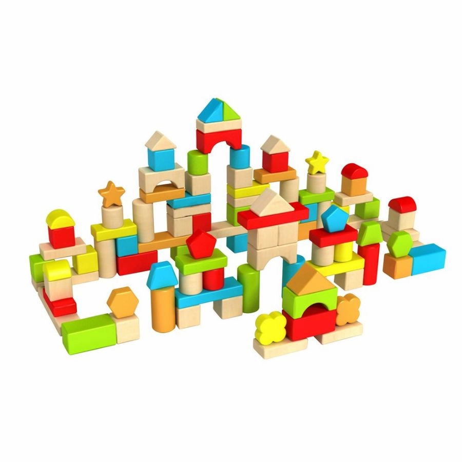 Fat Brain Toys Timberblocks 100 Piece Wooden Block Set