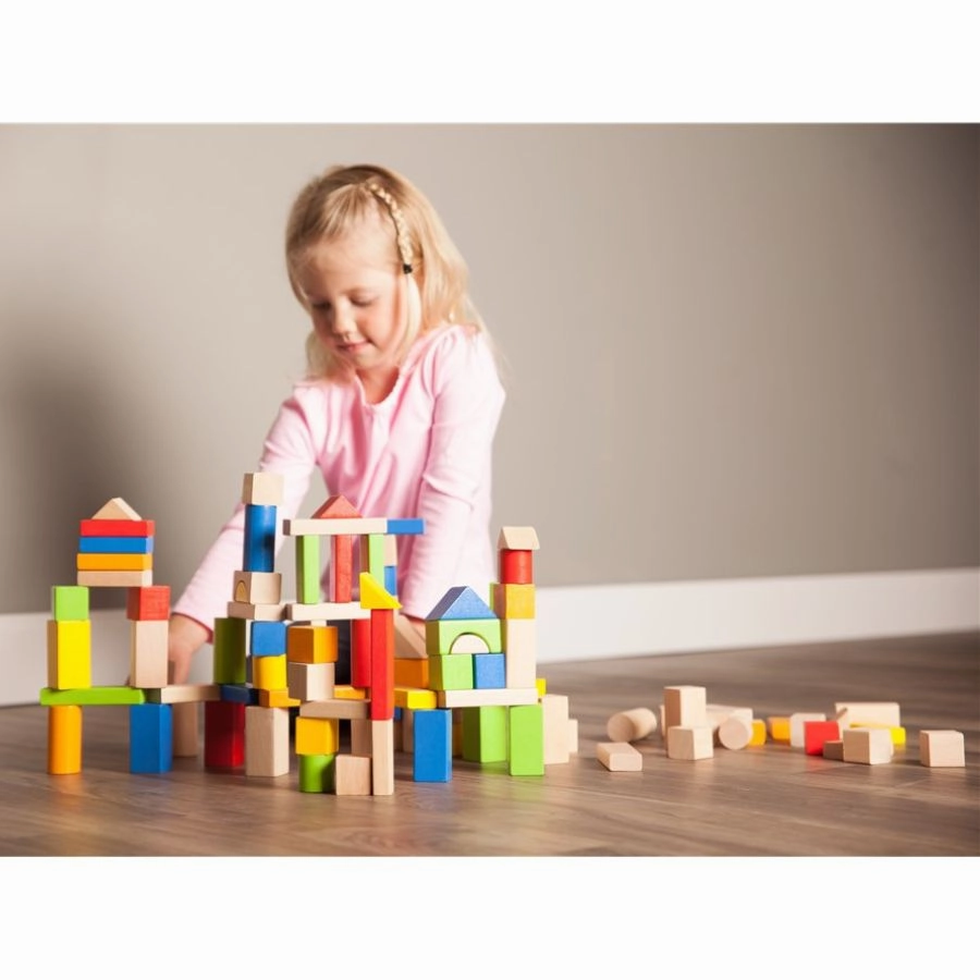 Fat Brain Toys Timberblocks 100 Piece Wooden Block Set