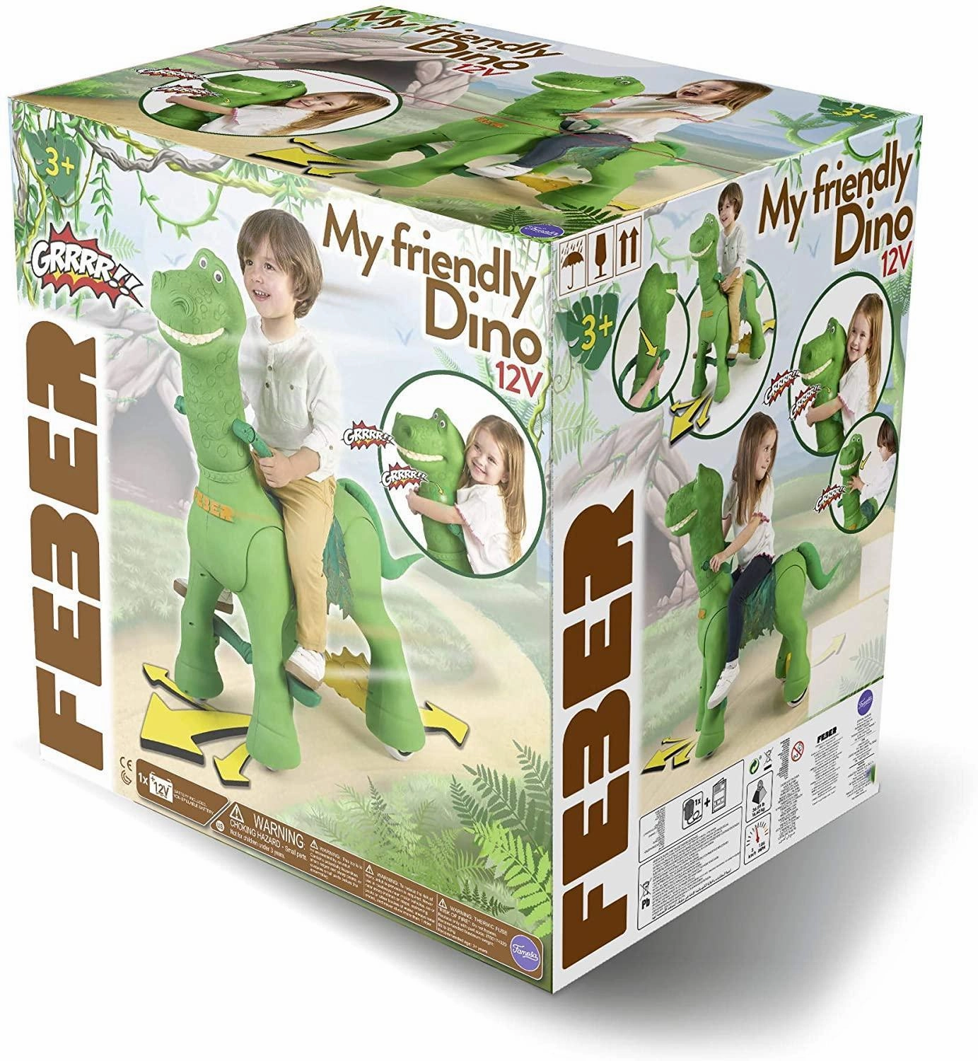 FEBER My Friendly Dino Dinosaur 12V Battery Rideon with Sounds
