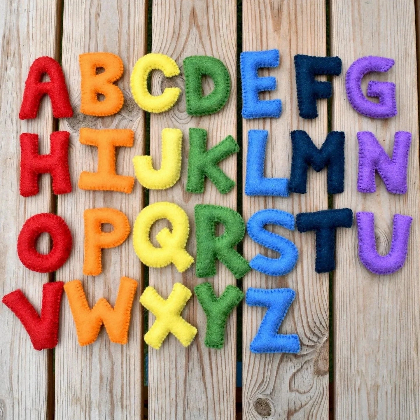 Felt Alphabet Upper Case-Rainbow