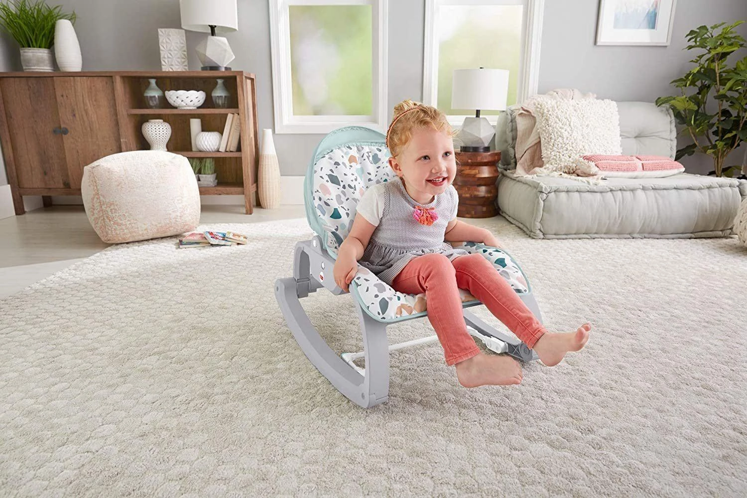 Fisher-Price GMD21 Deluxe Infant-to-Toddler Rocker, Multi-Coloured
