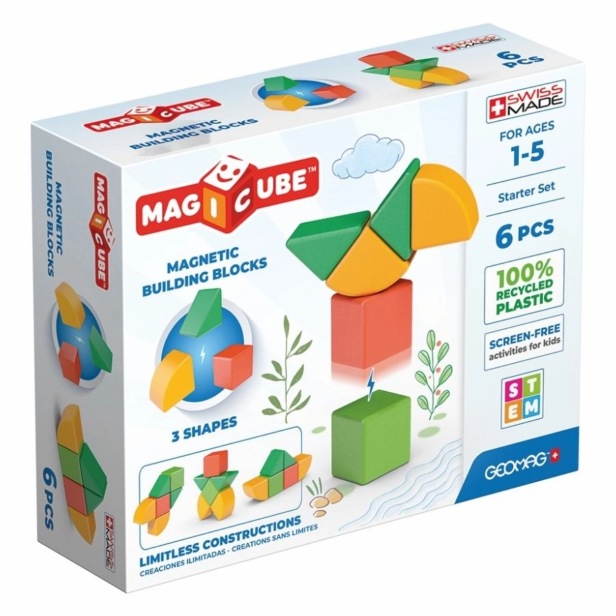 Geomag - Magicube Shapes Recycled Plastic Starter Set of 6 Pieces