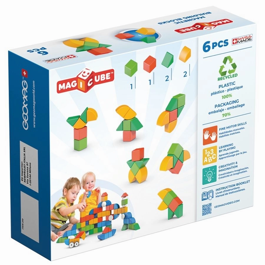 Geomag - Magicube Shapes Recycled Plastic Starter Set of 6 Pieces