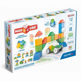 Geomag - Magicubes Shapes Recycled Plastic World 32 pcs - Baby Toy