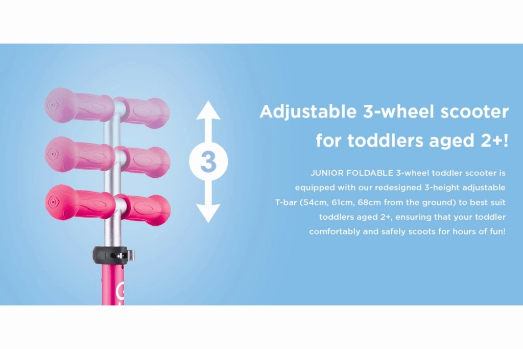 Globber Junior Foldable Scooters - 3 Wheel Scooter for Toddlers
